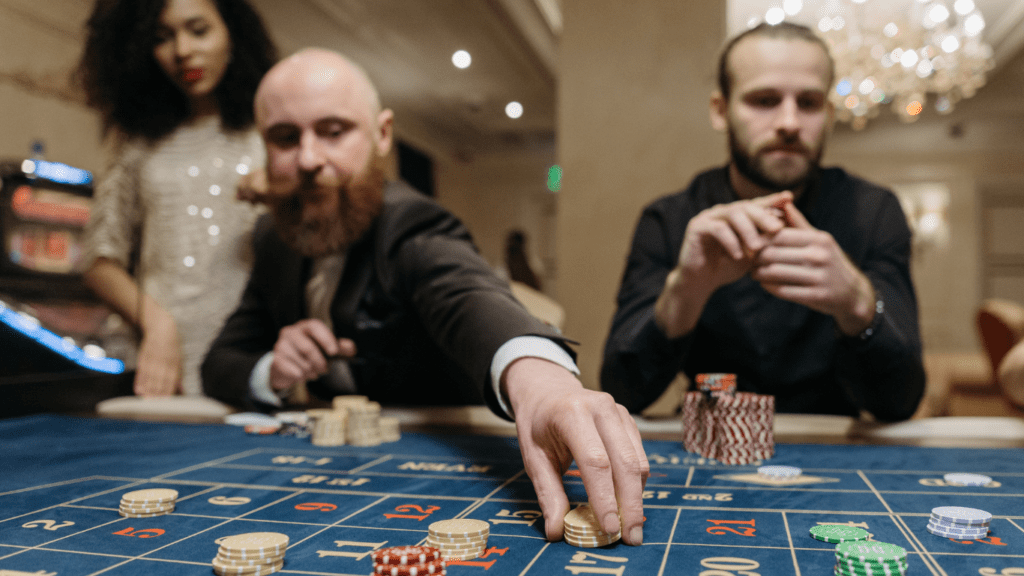 A man playing roulette in a casino