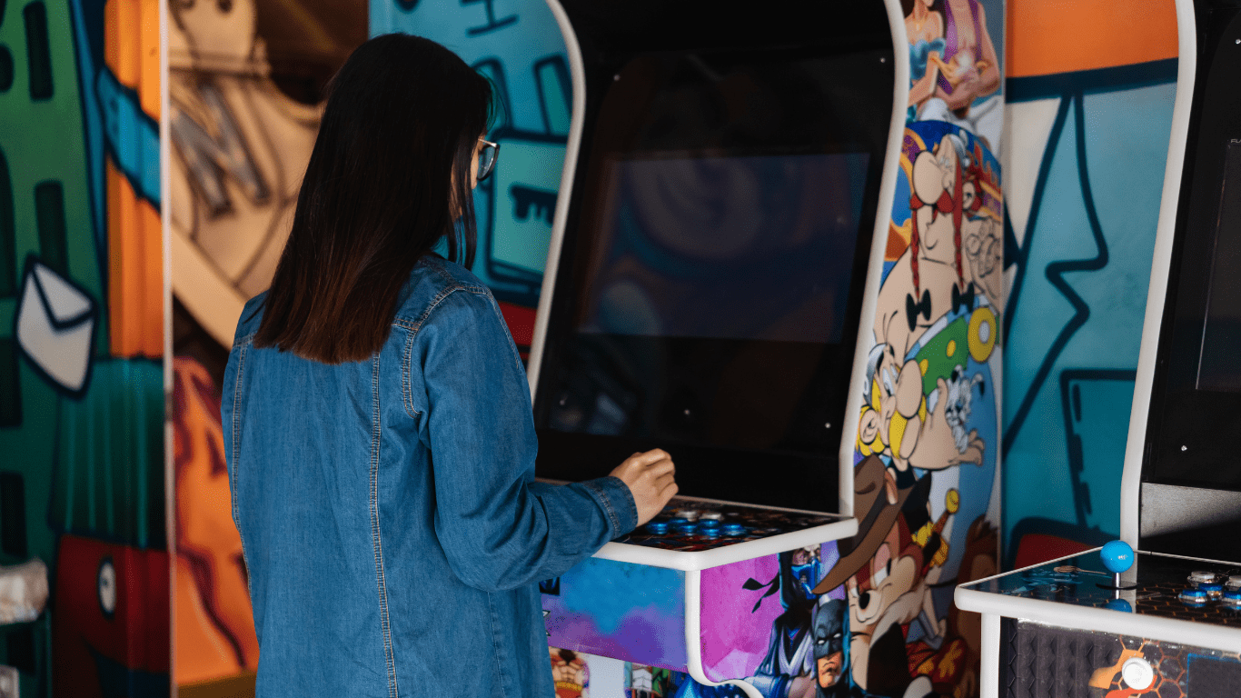 image of person playing slot machine