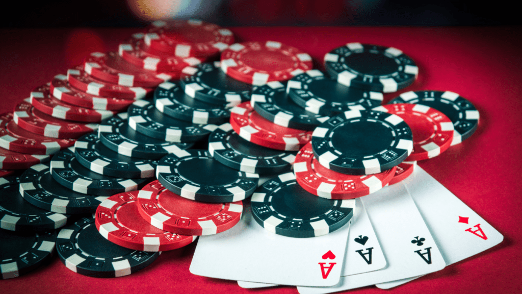 poker chips and playing cards 